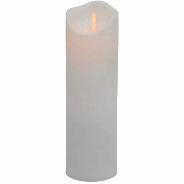 Cortina Smalle LED Kaars met Bewegende Vlam, Wit 17,5 cm