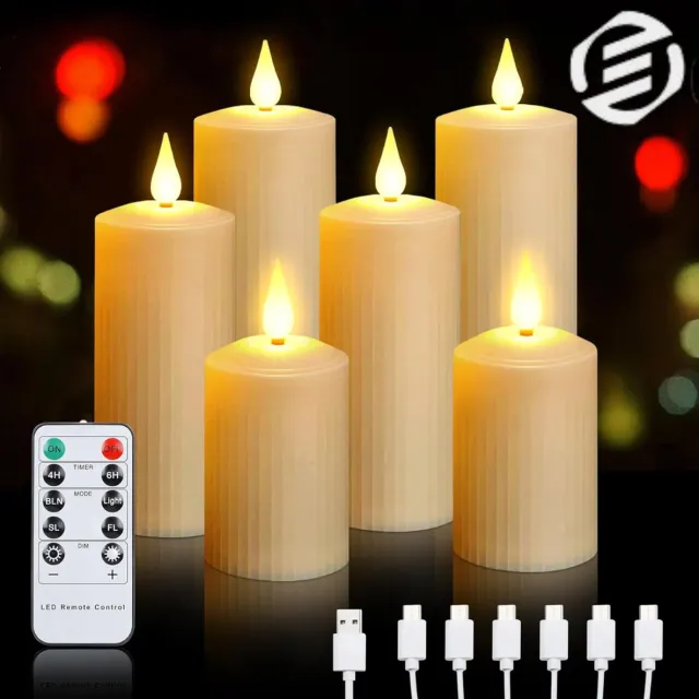 Equivera Oplaadbare LED Kaarsen - Elektrische Kaarsen - Oplaadbare Waxinelichtjes - Realistische Kaarsen - Kerstverlichting - Veilig en Duurzaam Geel
