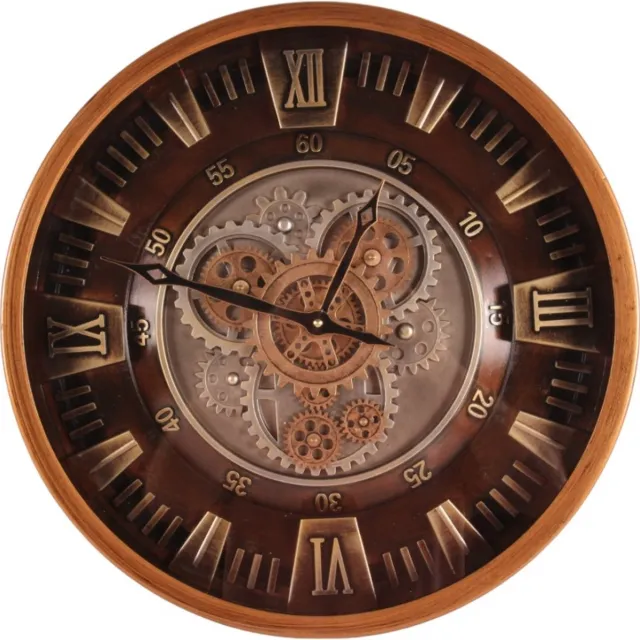 Baroque Klok - Wandklok Yorkville 46 cm - Goud - Rond - Metaal - 46x46x8.5 - Iron+glass Gold