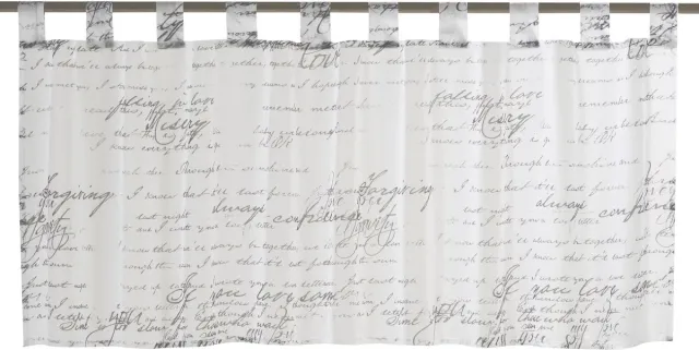 Elbersdrucke Bistro Gordijn Loveletter 48x140 cm wit transparant WeißGrau