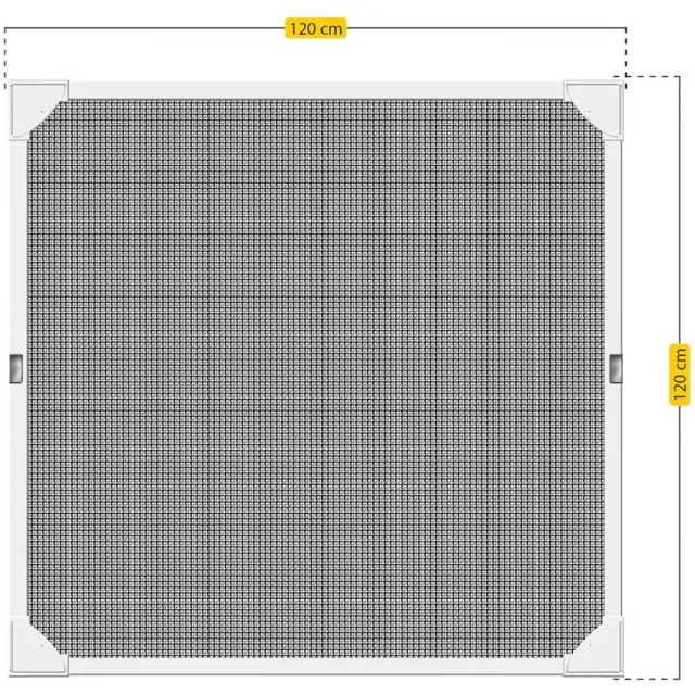 Schellenberg 70471 Simply Click vliegenscherm voor ramen met glasvezelgaas, boren niet nodig, insectengaas klikt eenvoudig vast, vliegenscherm gemakkelijk te vervangen, 130 x 150 cm, wit