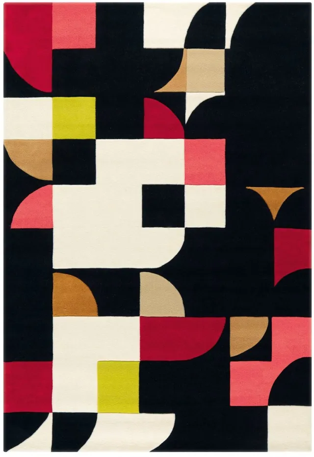 Padiro design laagpolig vloerkleed 140 x 200 cm - lichtbeige - modern geometrisch patroon - voor vloerverwarming - van modacryl, polyester en katoen