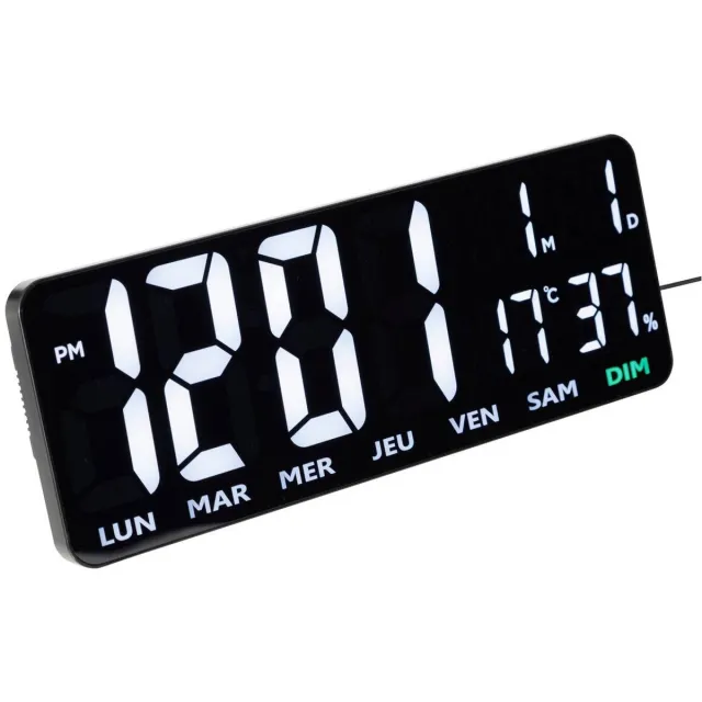 Atmosphera Créateur d'intérieur® Tafelklok met wekker en temperatuur- en vochtigheidsmeter GARRETT Noir