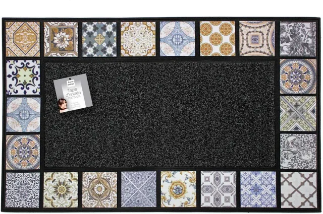 Douceur d intérieur Douceur d'intérieur Deurmat Spaans mozaïek 45 x 75 cm zwart