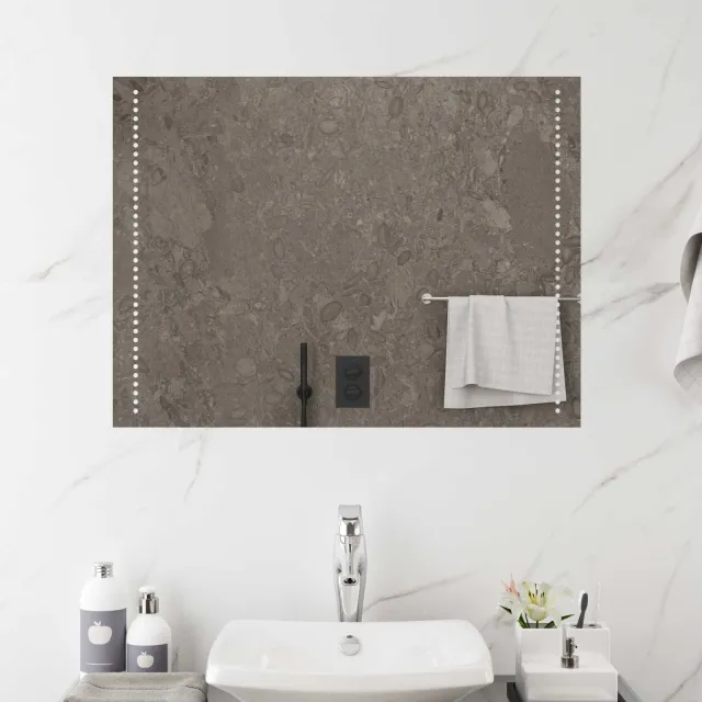 vidaXL LED Badkamer Spiegel Doorzichtig 80 x 60 cm gehard glas Transparent