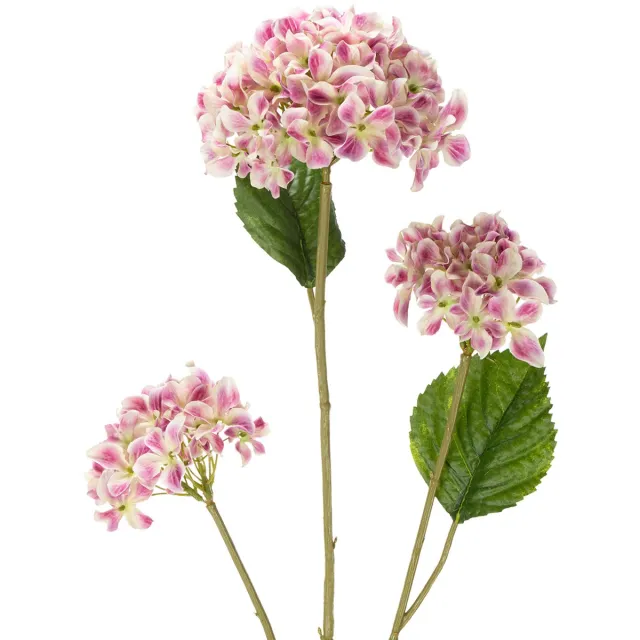 Viana Stijlvolle kunstmatige hortensiabloem als blijvende blikvanger, 80 cm roze