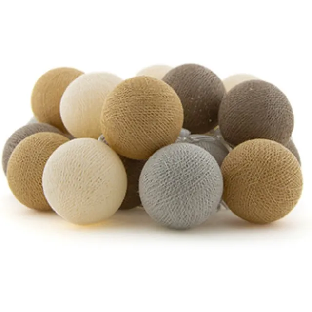 Cotton Ball Lights LED lichtslinger voor binnen - Handgemaakt en Fairtrade - 20 lampjes - Teddy