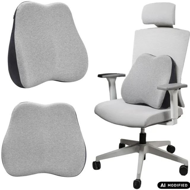 Promedix lumbaal kussen van traagschuim, Rugkussen - 45 x 40 x 10 cm, PR-215 - Grijs