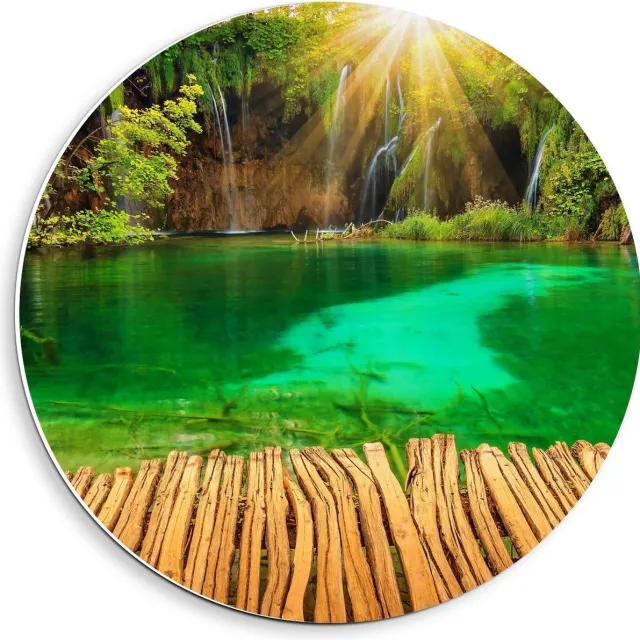KuijsFotoprint Schilderij - Steiger In De Jungle - Groen En Bruin - 40 X 40 Cm