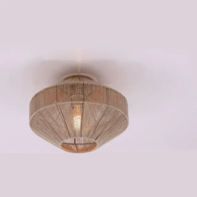 Light & Living Touwlamp plafondlamp naturel - zwart - diameter 31cm touwBruinbeige