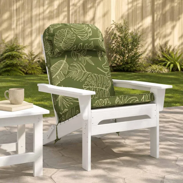 vidaXL Adirondack stoelkussen 100% Polyester Bladontwerp Groen