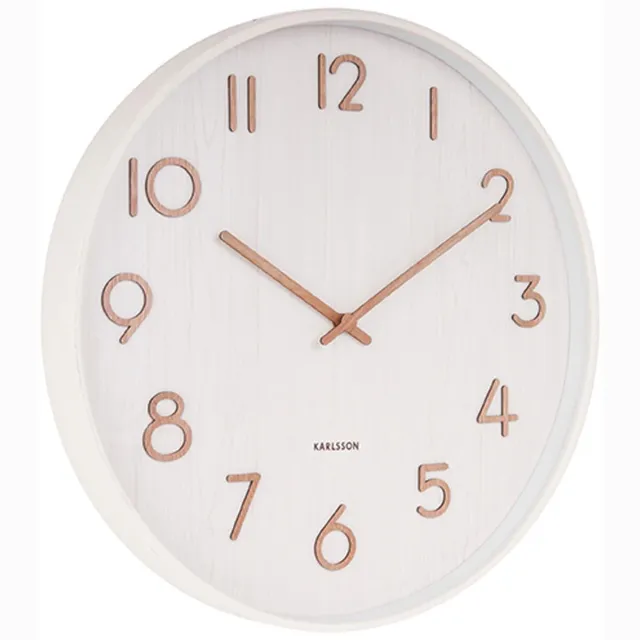 Karlsson Wandklok Pure - Wit lindehout - Medium - Ø40cm - Scandinavisch