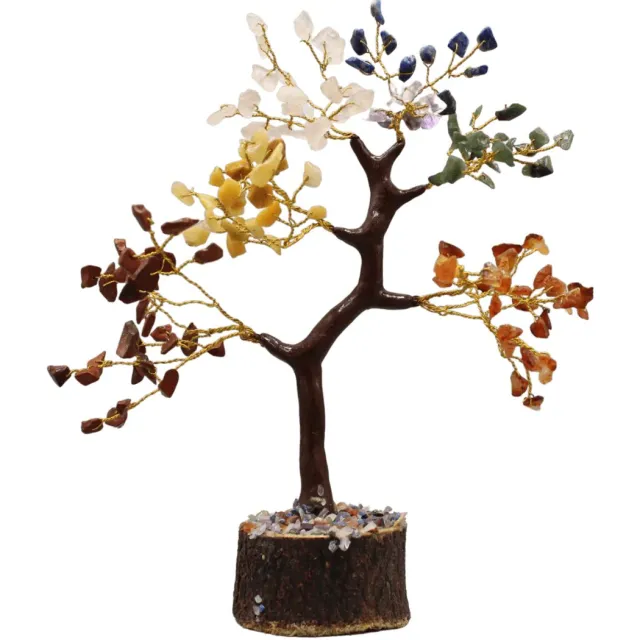 Green Tree Candle Edelsteenboom 7 Chakras klein Multicolor