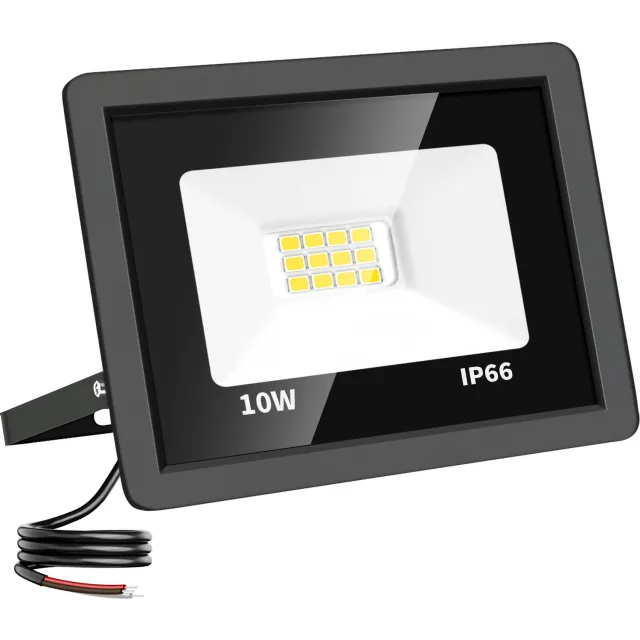 Tsong LED schijnwerper 10W - Warmwit 3000K - 1.000 lm - 120° breedstraler - IP66 Zwart