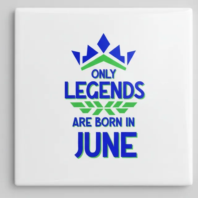 Nevolis “Only Legends Are Born in June” Keramische Tegel – 15×15 cm Verjaardagscadeau & Kleurrijke Muurdecoratie Multi Color