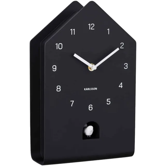 Karlsson Wandklok Fino Cuckoo - Zwart - 9.3x17.2x28.5cm - Wandklok Modern
