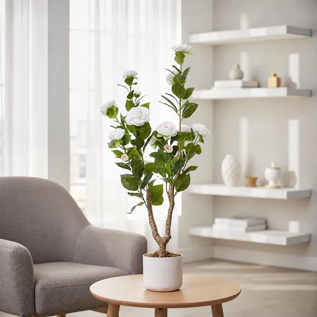 Danky Witte Camellia Boomset 2 stuks - Kleurvast - Veelzijdige decoratie
