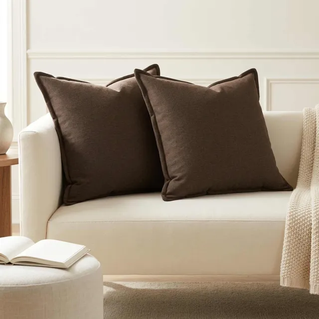 vidaXL Plaid kussen 2 st HOUTEN Taupe 55 x 55 cm Faux Linnen
