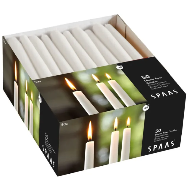 Spaas Dinerkaarsen Wit 50 stuks