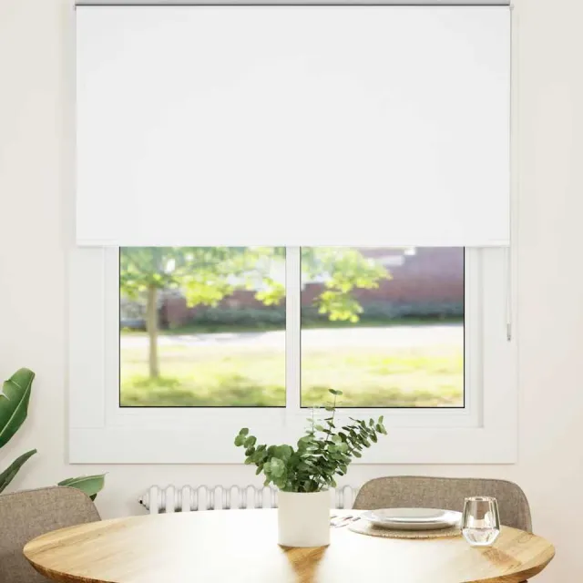 vidaXL Rolgordijn verduisterend 130x150 cm stofbreedte 126,6 cm wit
