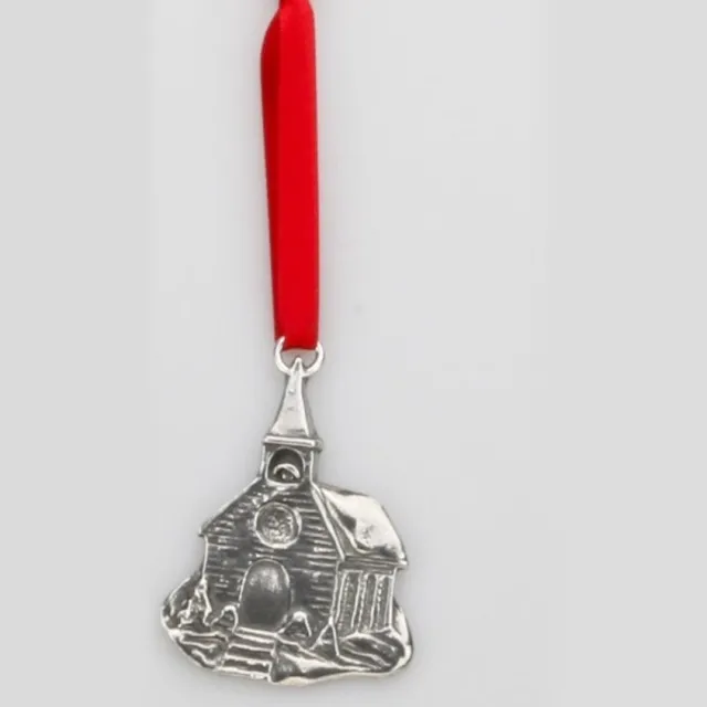 De tingieterij Kersthanger - Kerk - Unieke Kersthangers voor in de Kerstboom – Luxe Handgemaakte Ornamenten – Exclusieve Kerstdecoratie set - Kerstcadeau - Brievenbuscadeau Zilver
