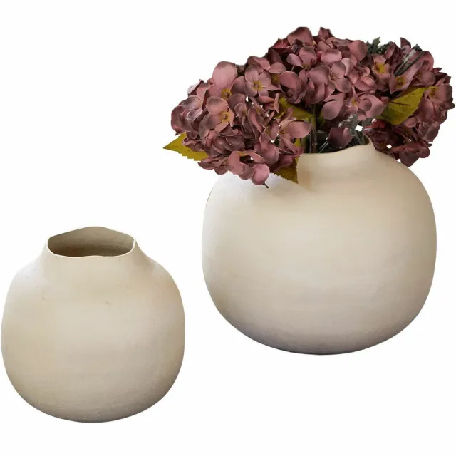 Loberon Vaas set van 2 Fleurons beige