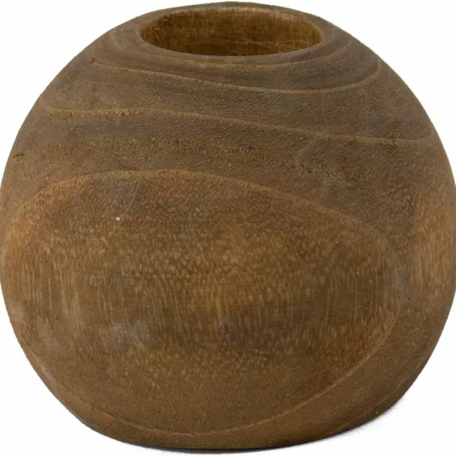 homebound by ky Houten waxinehouder walnut | 10x10x9cm | waxinehouder walnut hout Bruin