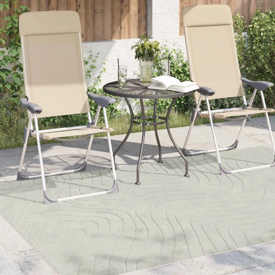 vidaXL Binnen- en buitentapijt PALMERAS Groen 140 x 200 cm Polyester, foto 3