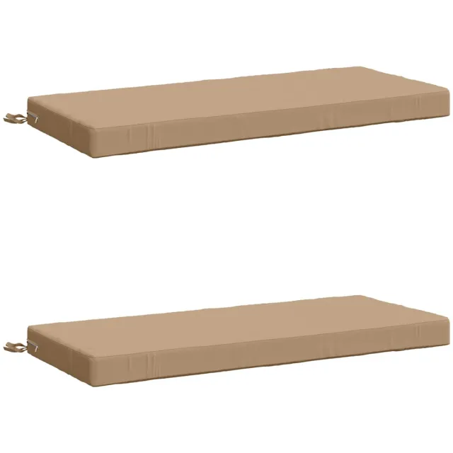 vidaXL Bankkussens - SOEST - 2 - st - 100% - Polyester - Zand - 120 - x - 50 - x - 8 - cm