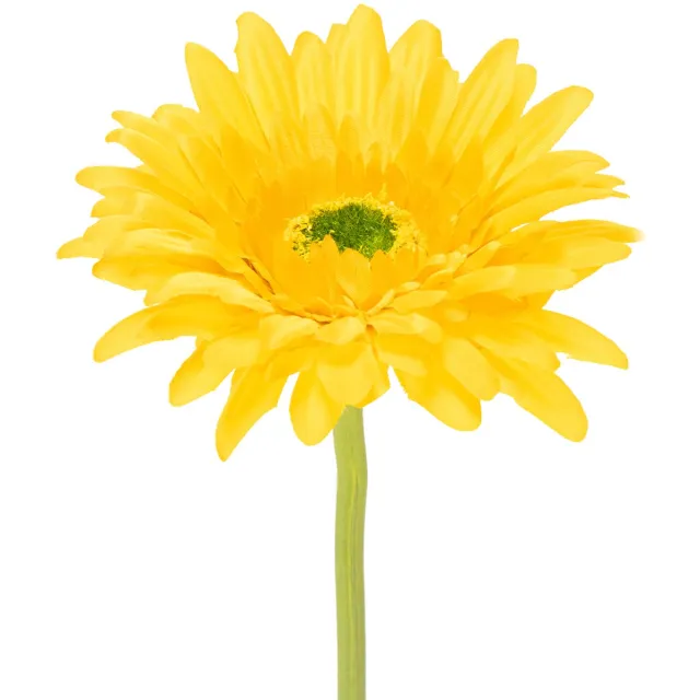 Viana Kunstmatige gerbera's, zonnig geel, tuinbloem, 47 cm, 6 stuks Gelb