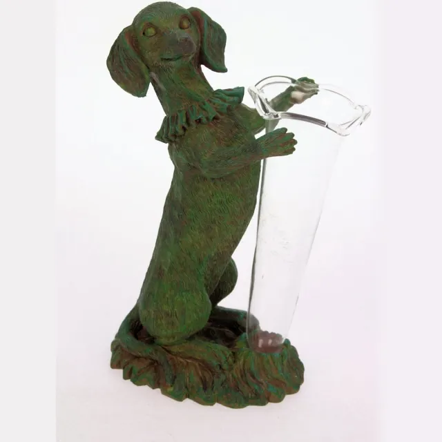 MEA Vaasje Teckel, groen 10,5x7x16,5cm Zie foto