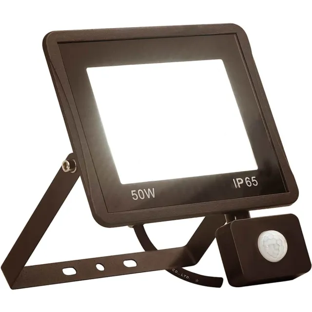 vidaXL Spotlight met sensor LED 50 W warmwit Zwart