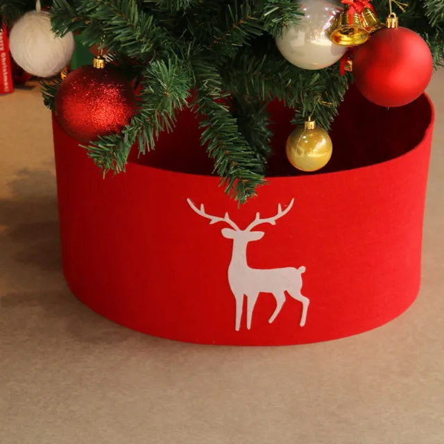 Zyronn Rode kerstboomkrans – Kerstboomrok van vilt – 120x20 CM – Voor kerstboomdecoratie Rood