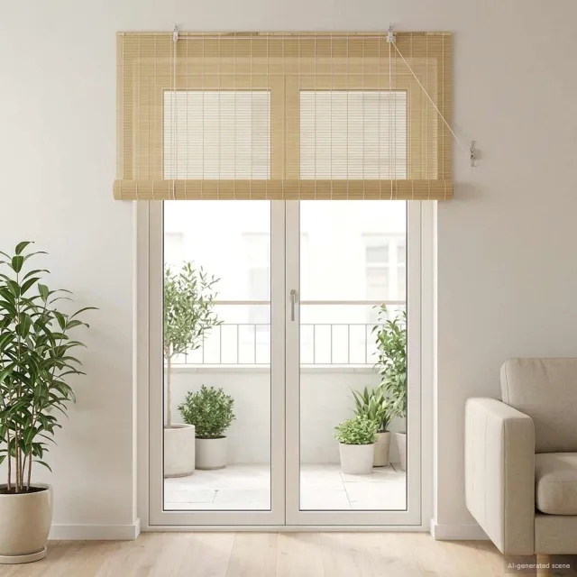 vidaXL Rolgordijn Naturel 130 x 220 cm Bamboe