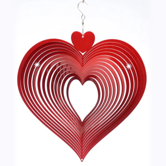 Spin Art/Cooking Vinyl Spin Art windspinner hart RVS - Ø 15 cm - rood