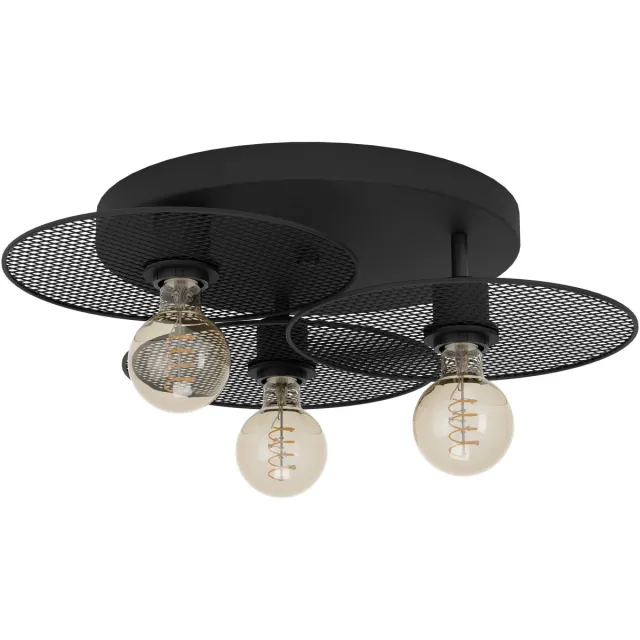 Eglo Ikeston Plafondlamp - E27 - Ø 53 cm - industrieel - Zwart - Staal