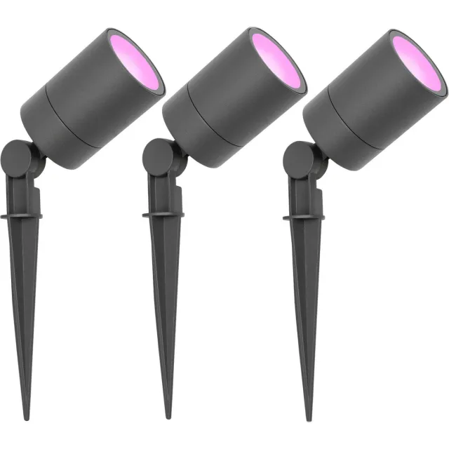 LEDVION 3X SMART Wifi LED Prikspots Antraciet - IP65 - 5W - 1M