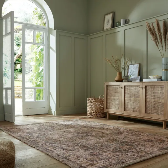 flycarpets Selena Vintage Laagpolig - Jute Vloerkleed - Groen - 200x290 cm Beige