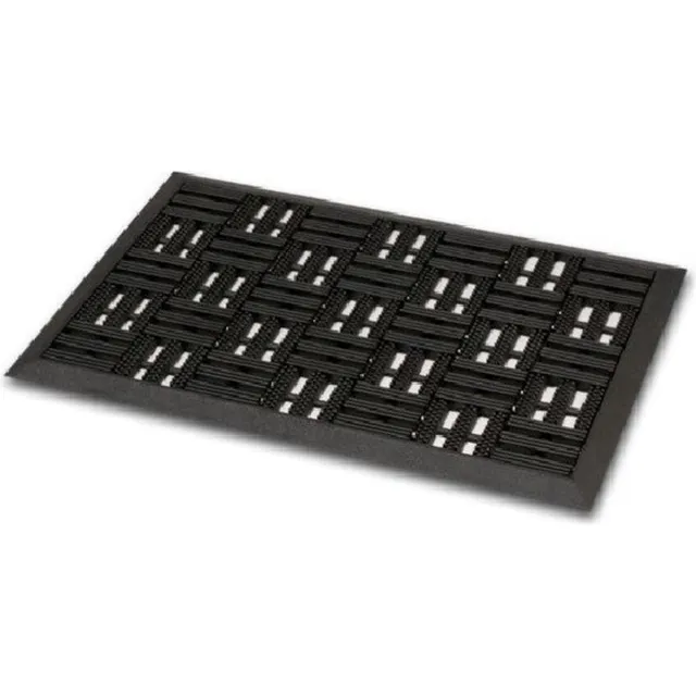 After Eden Deurmat - 2x - rubber - buitenmat - 45 x 75 cm - schoonloopmat Zwart