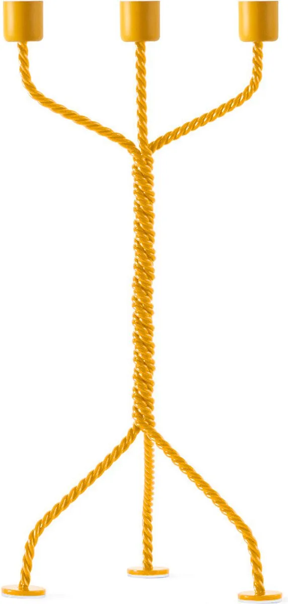 Werkwaardig Gedraaide Kandelaar Geel / Twisted Candleholder Yellow | Ward Wjnant voor Werkwaardig.