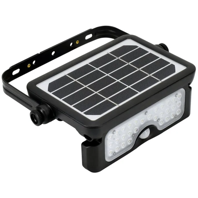 Bemko Solen SOLAR - LED-zonneschijnwerper - Bouwlamp 5W - Breedstraler 500LM - Zonne-energie Floodlight4000K - IP65 ZWART PIR