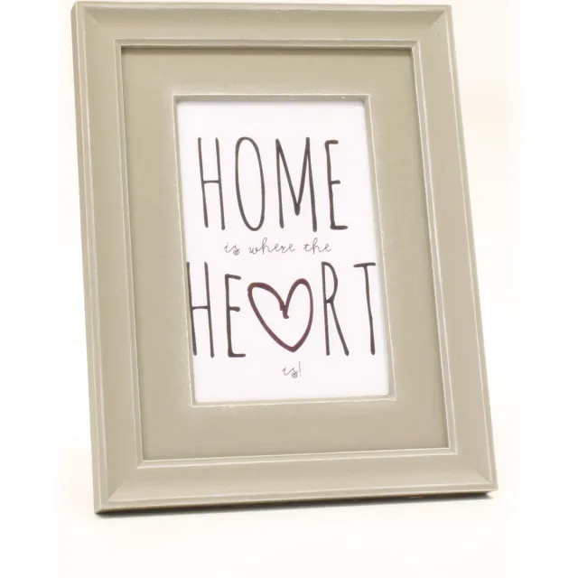 Deknudt Frames Houten fotolijst met ingewerkte houten passe-partout voor foto 10x15 landelijk taupe