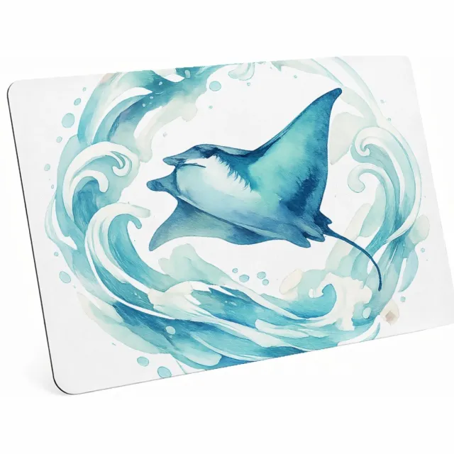 Mr Cadeautjes MDF magnetische fotolijst 28 x 19 - design Een sierlijke wind- en watercirkel rond een vliegende mantar | cadeau Wit