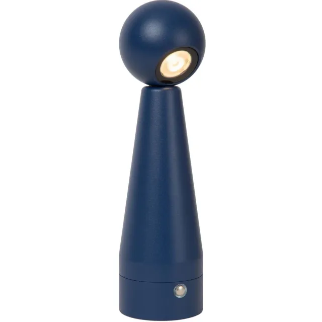 Lucide IPSOS - Oplaadbare Tafellamp - Accu/Batterij - LED Dimb. - 1x3W 2700K - Blauw