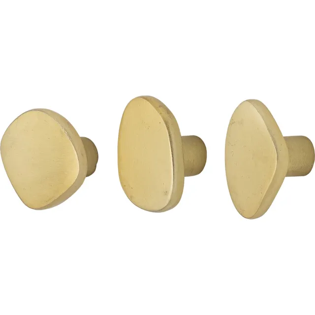 Bloomingville Mini - Ferri-haak - Messing - Aluminium - Set van 3 goud