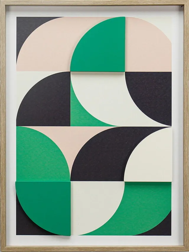 homebound by ky Schilderij abstract organisch groen 45x60cm