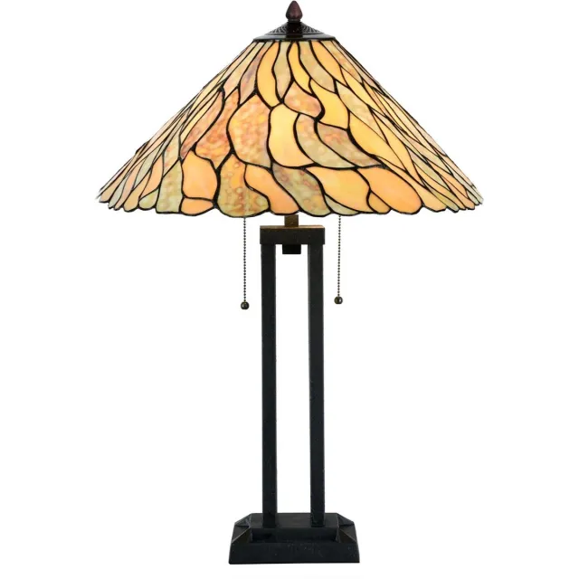Coloured by Art Tiffany Tafellamp Jade Architect - Art Deco Trade Oker