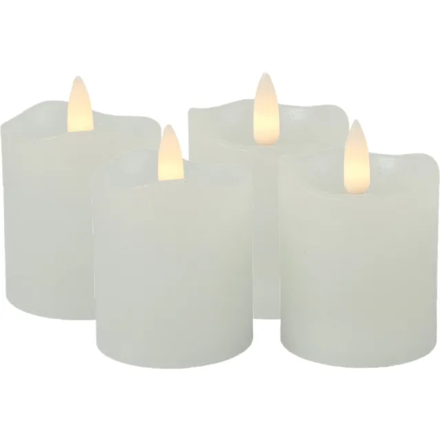 Countryfield LED kaarsen/stompkaarsen - 4x st - wit - D5 x H7,2 cm - timer - warm wit