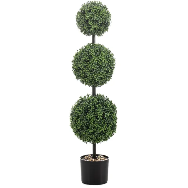 Emerald Kunstplant Buxus bol x3 UV 100cm - Kunstplant voor binnen Groen