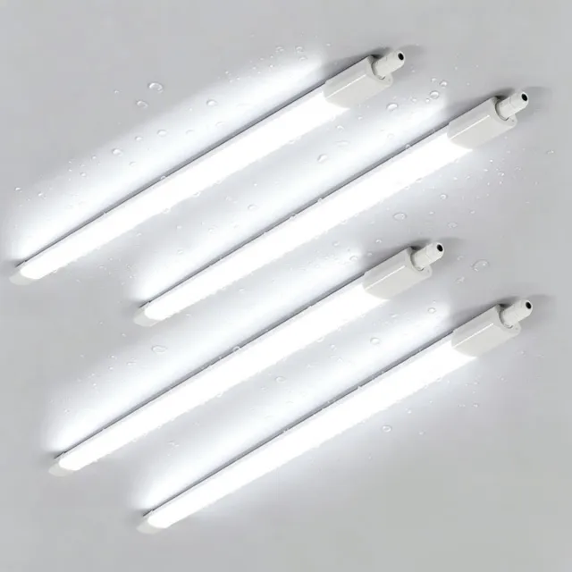 Riserva LED Plafondlamp modern minimalistisch langwerpig wit, 36W koud wit 6500K Ra≥80 IP65 PC, 117,5cm, set van 4 stuks, voor woonkamer slaapkamer keuken eetkamer studeerkamer